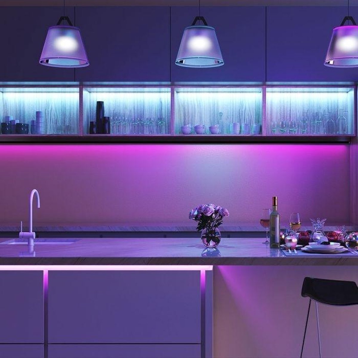 LED Strip 10 meter multi color met bewegingssensor - Auto aan- en uit - Met afstandsbediening - LED.nl
