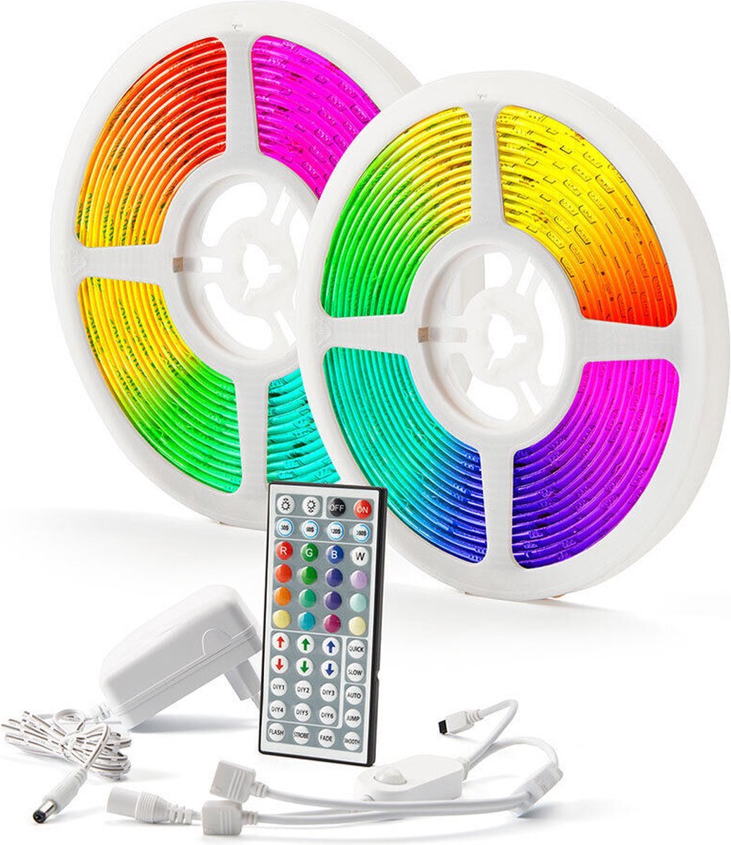LED Strip 10 meter multi color met bewegingssensor - Auto aan- en uit - Met afstandsbediening - LED.nl