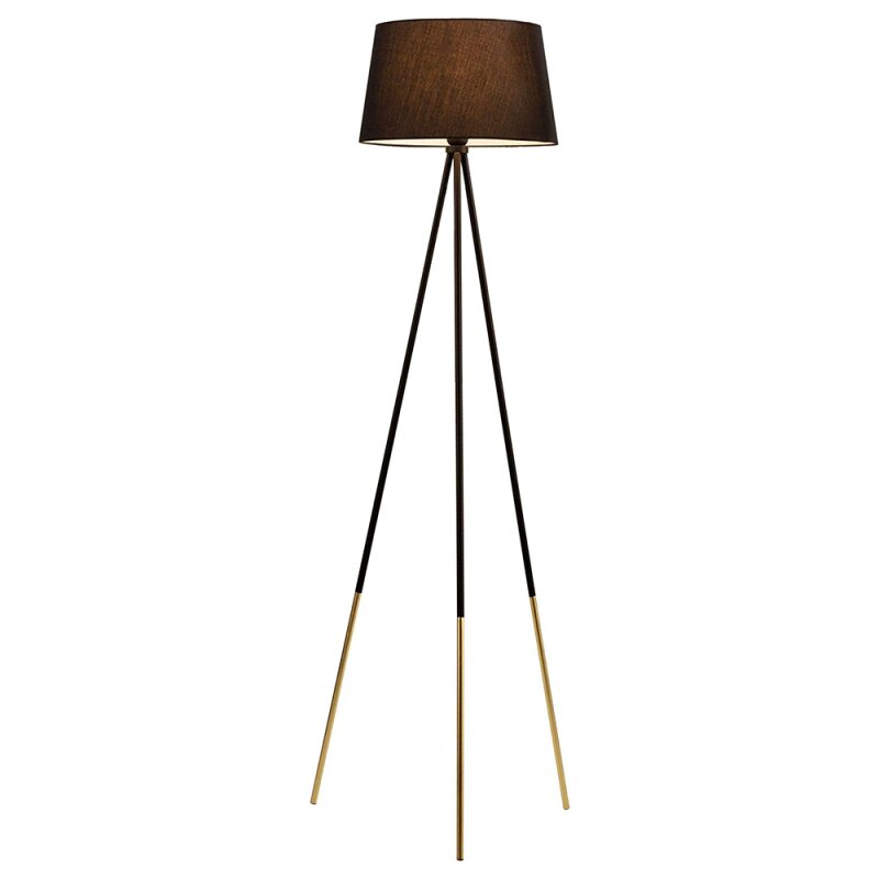 LED Vloerlamp driepoot met schakelaar - 136 cm - Zwart / Goud - LED.nl