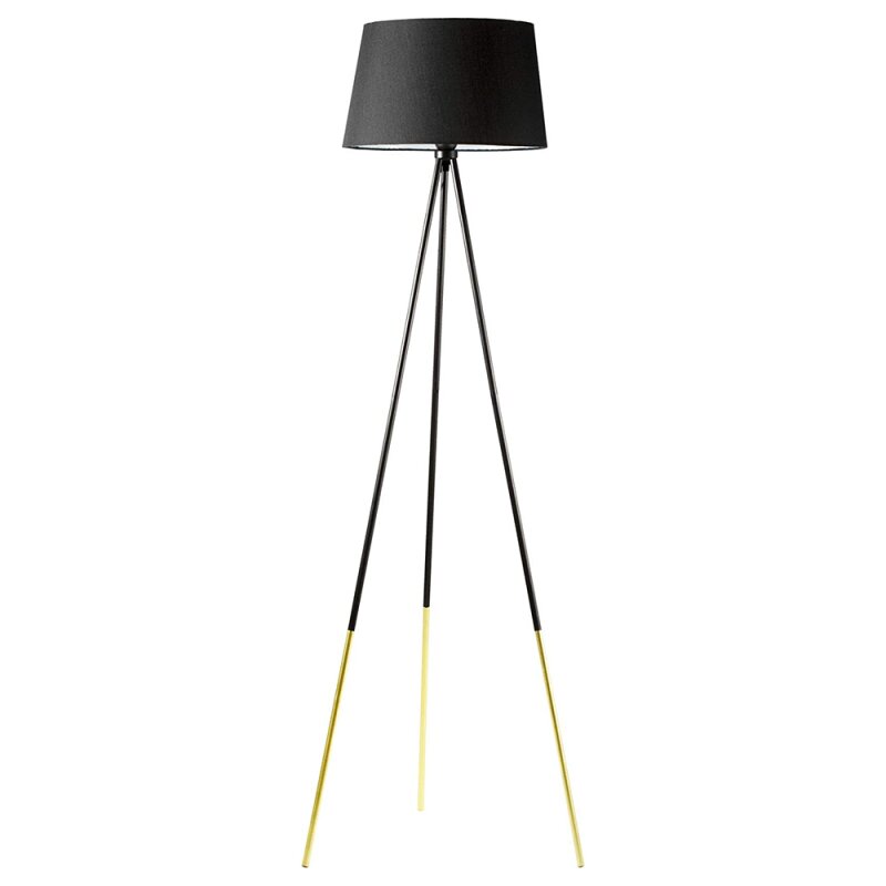 LED Vloerlamp driepoot met schakelaar - 136 cm - Zwart / Goud - LED.nl