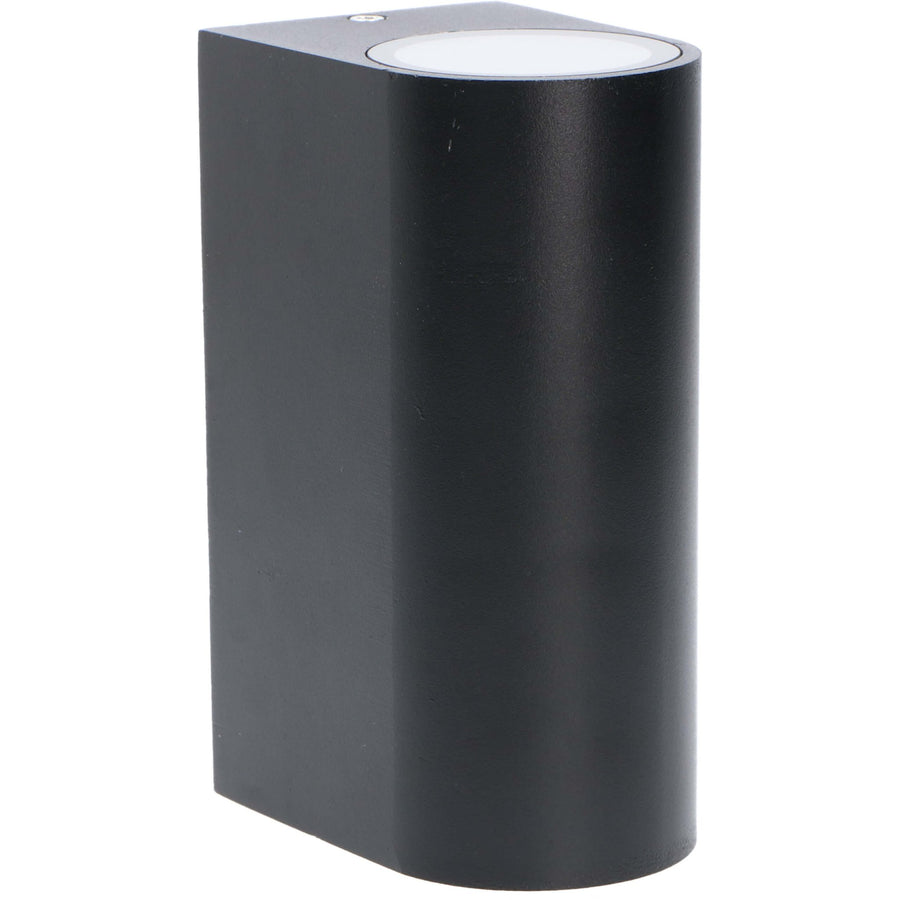 LED's Light LED Wandlamp buiten - Cilinder met 2 x GU10 fitting - Model Sapri - IP44 - Zwart Wandlampen LED.nl