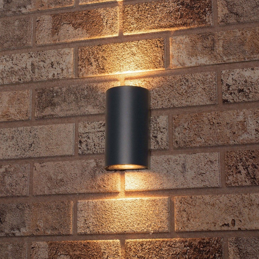 3 pack LED's Light LED Muurlamp Buiten - Halve cilinder met 2 lichtpunten - Model Siena - IP44 - Antraciet Wandlampen LED.nl
