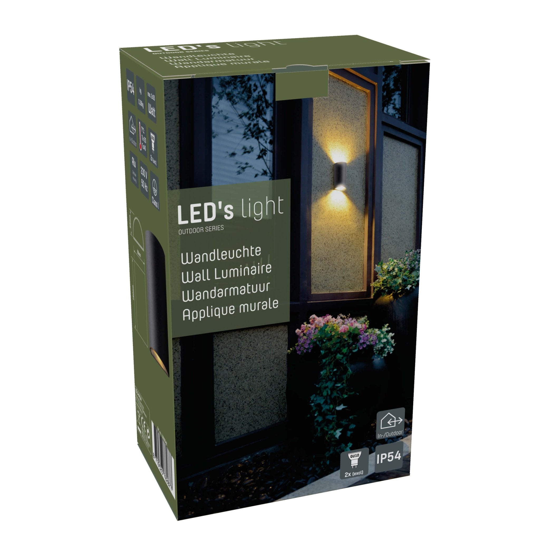 LED Wandlamp buiten - Halve cilinder met 2 lichtpunten - Siena - IP44 - Antraciet - LED.nl