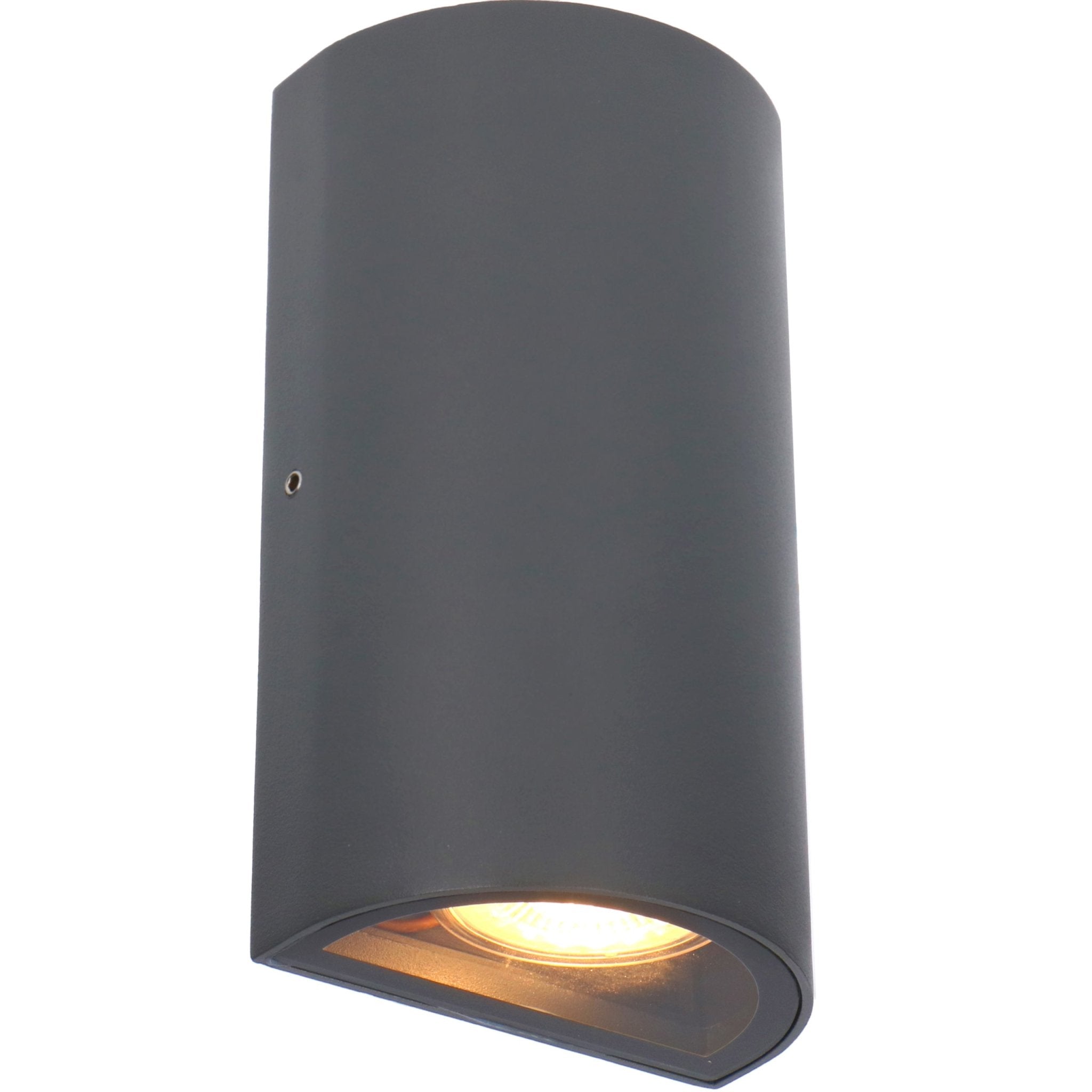 LED Wandlamp buiten - Halve cilinder met 2 lichtpunten - Siena - IP44 - Antraciet - LED.nl