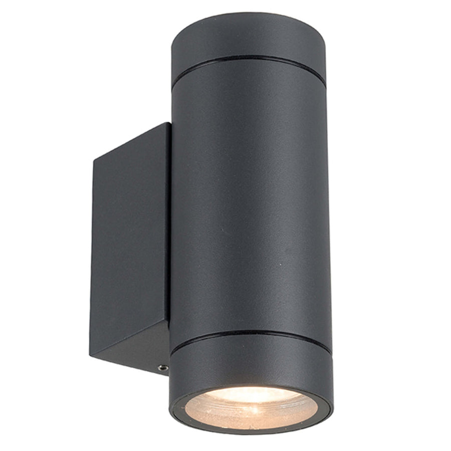 3 pack - LED's Light Up & Down Light Wandlamp - 2x GU10 fitting - IP44 - Antraciet - Model Carpi Wandlampen LED.nl
