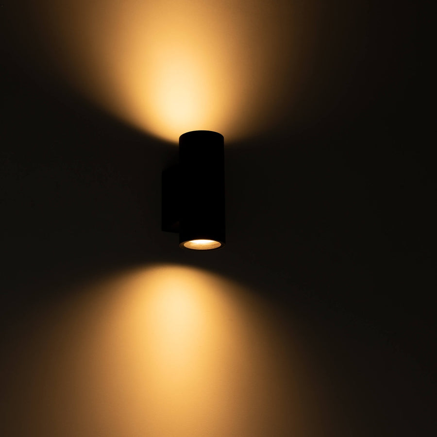 3 pack - LED's Light Up & Down Light Wandlamp - 2x GU10 fitting - IP44 - Antraciet - Model Carpi Wandlampen LED.nl