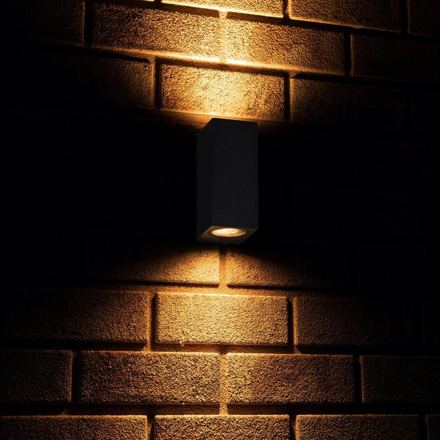 NØRD Up&Down - LED's Light LED Buitenlamp met GU10 fitting - Rechthoek - IP44 - Antraciet - Model Milaan Wandlampen LED.nl