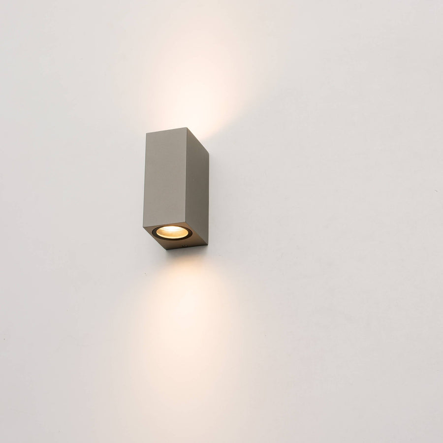 4 pack - LED's Light LED Buitenlamp met GU10 fitting - Rechthoek - IP44 - Grijs - Model Milaan Wandlampen LED.nl