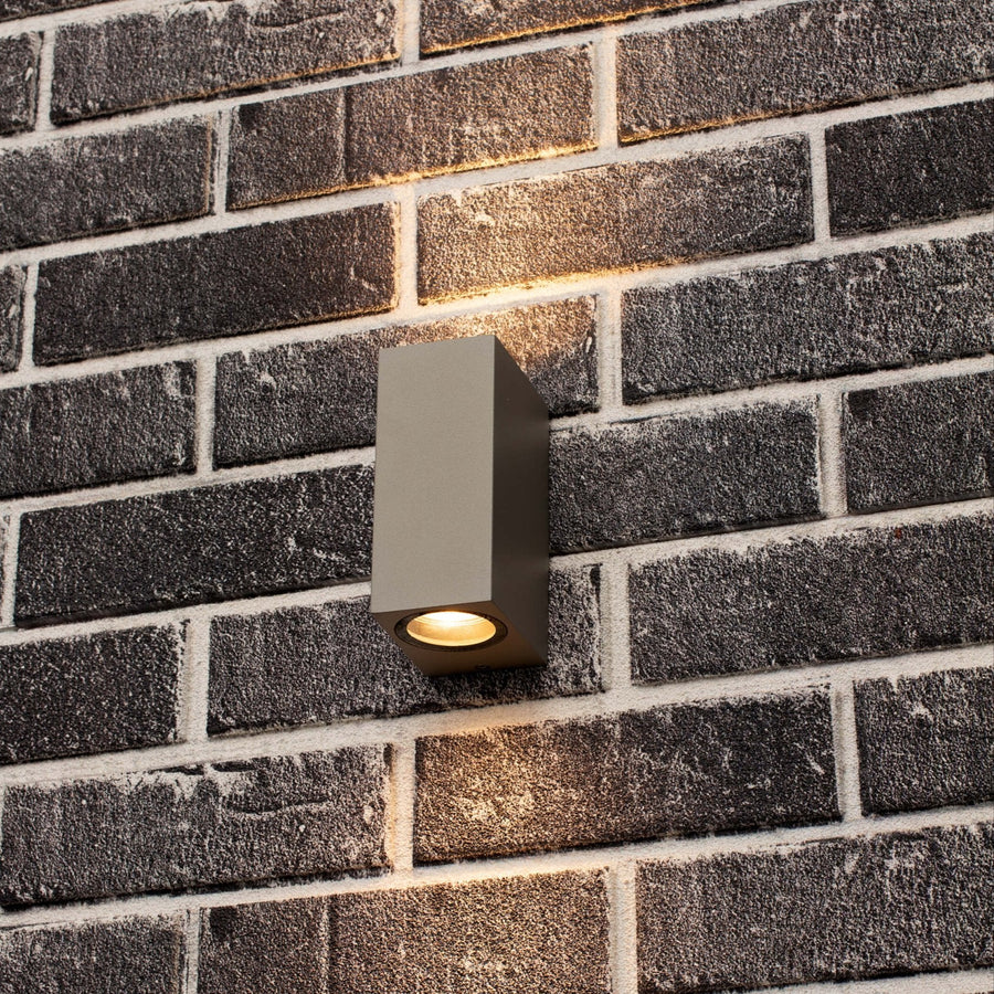 4 pack - LED's Light LED Buitenlamp met GU10 fitting - Rechthoek - IP44 - Grijs - Model Milaan Wandlampen LED.nl