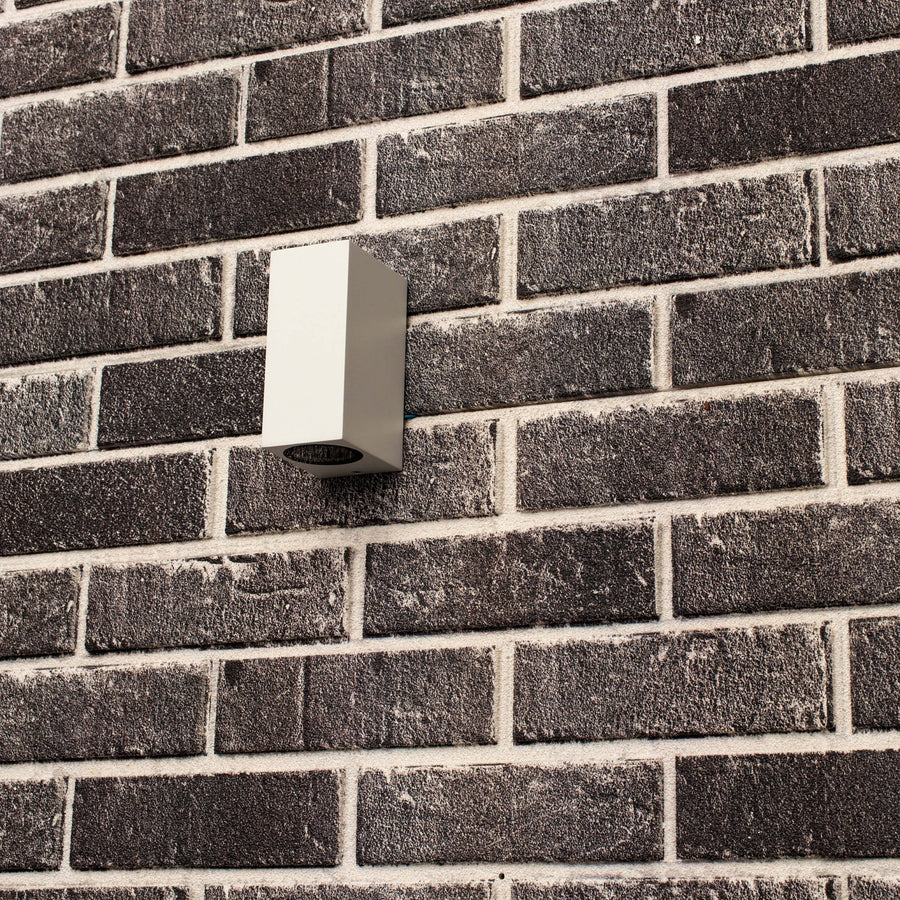 NØRD Up&Down - LED's Light LED Buitenlamp met GU10 fitting - Rechthoek - IP44 - Wit - Model Milaan Wandlampen LED.nl