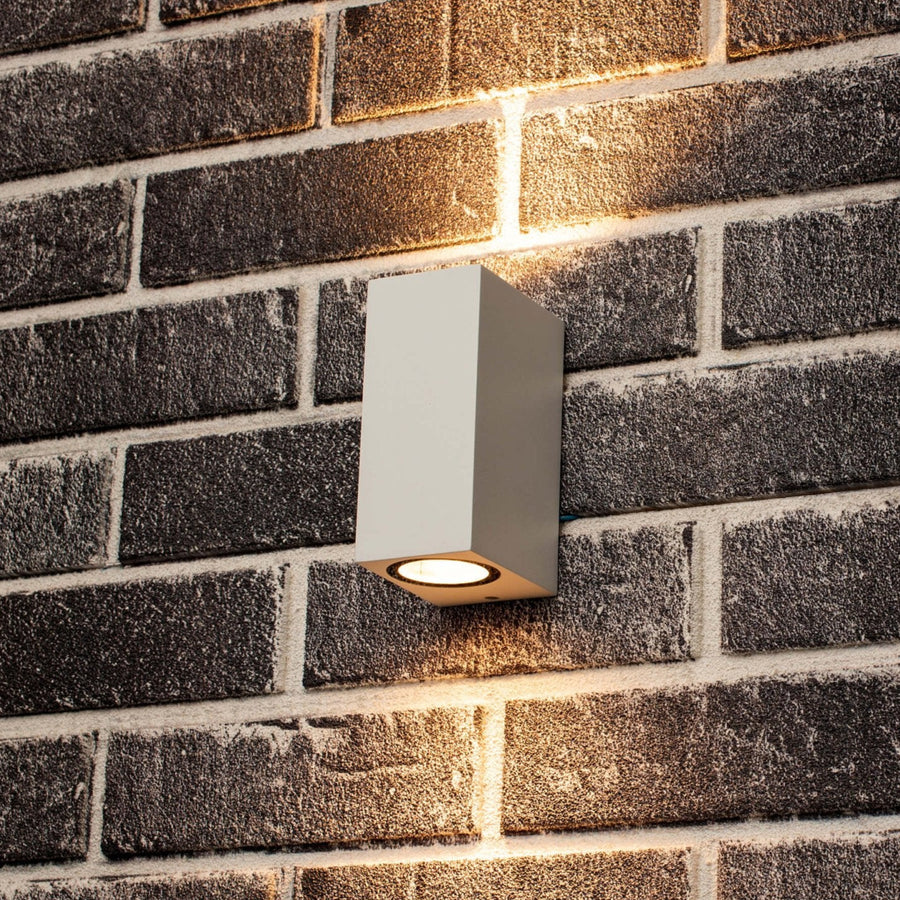 NØRD Up&Down - LED's Light LED Buitenlamp met GU10 fitting - Rechthoek - IP44 - Wit - Model Milaan Wandlampen LED.nl