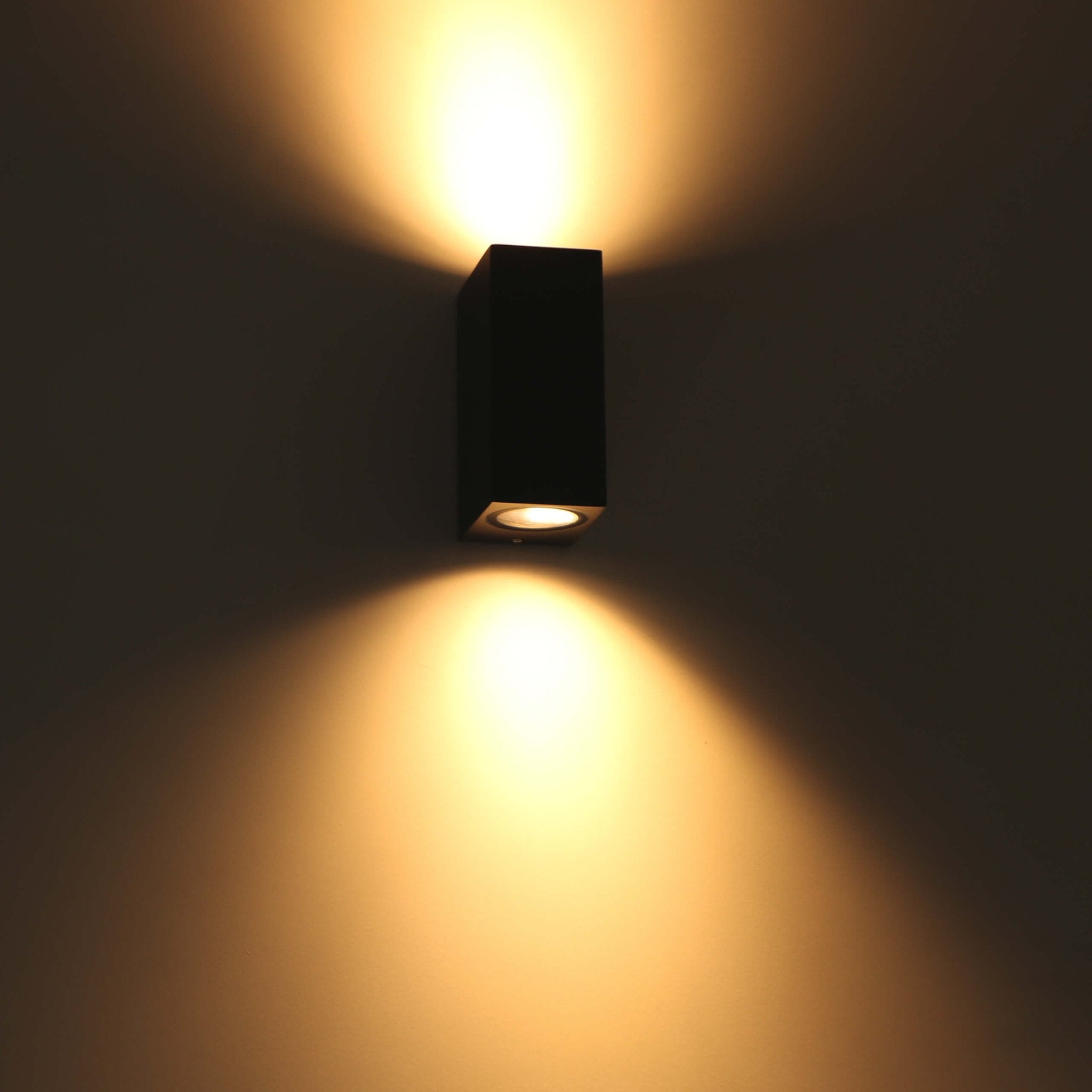 LED Wandlamp buiten met GU10 fitting - Milaan - Rechthoek - IP44 - Zwart - LED.nl