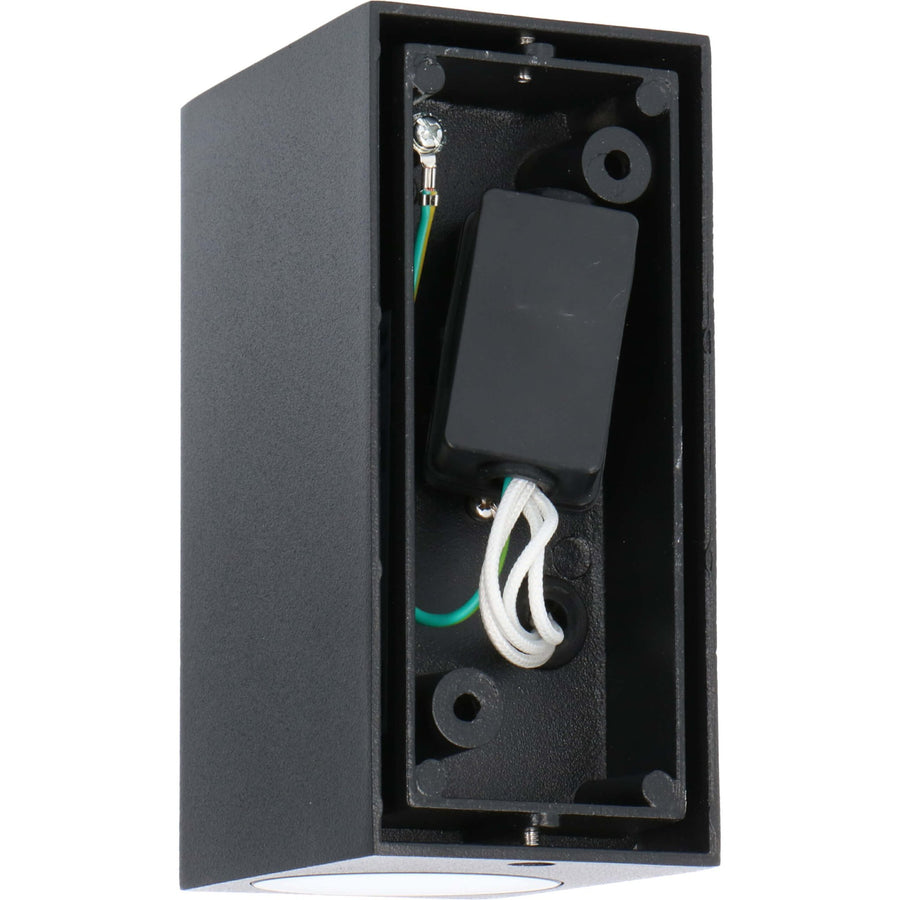 NØRD Up&Down - LED's Light LED Buitenlamp met GU10 fitting - Rechthoek - IP44 - Zwart - Model Milaan Wandlampen LED.nl