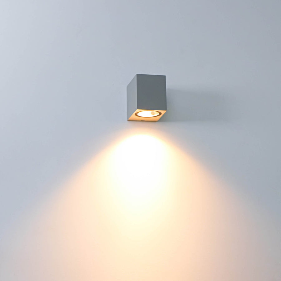 LED outdoor wall lamp with GU10 fitting - Rome - Square - IP44 - Gray - LED.nl