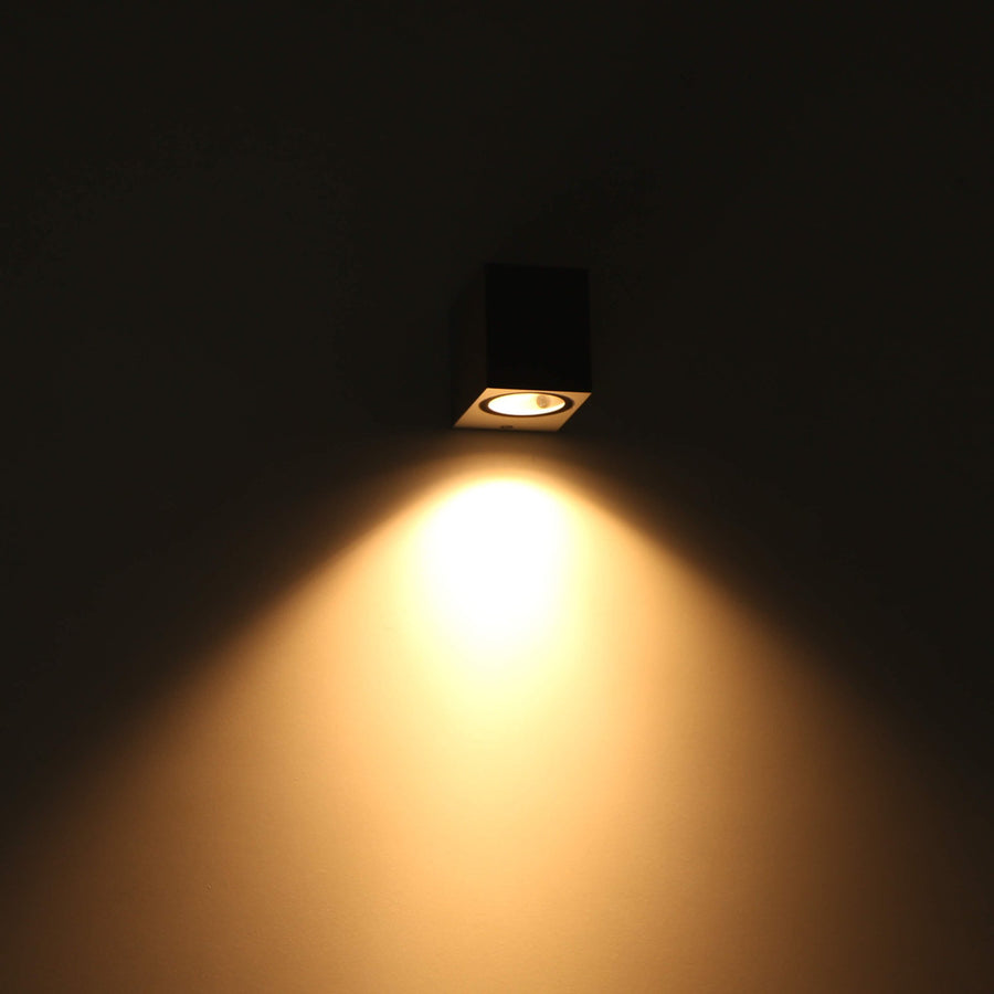 LED outdoor wall lamp with GU10 fitting - Rome - Square - IP44 - Gray - LED.nl