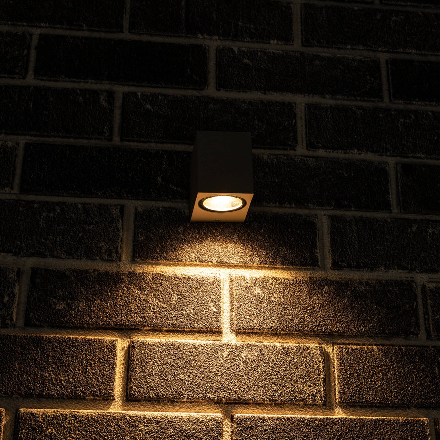 LED outdoor wall lamp with GU10 fitting - Rome - Square - IP44 - Gray - LED.nl