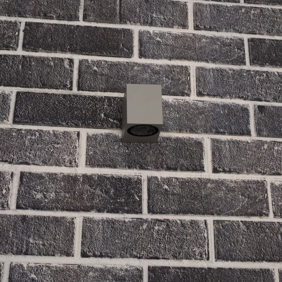 LED outdoor wall lamp with GU10 fitting - Rome - Square - IP44 - Gray - LED.nl