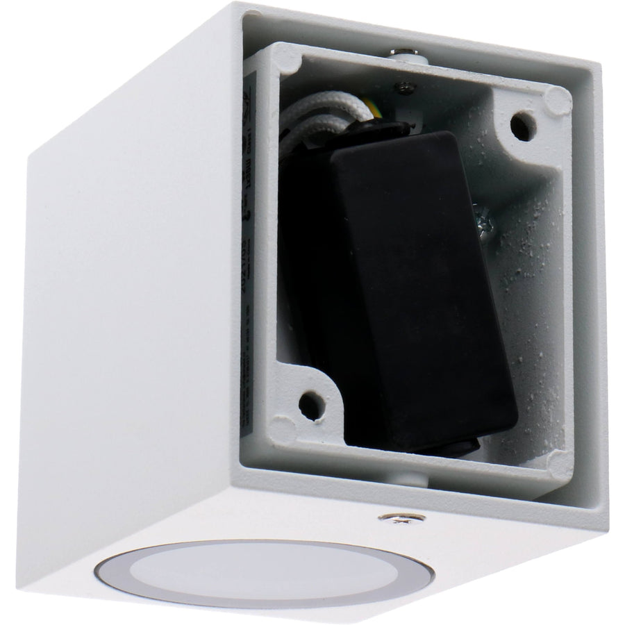 NØRD Down - LED's Light LED Wandlamp Buiten met GU10 fitting - Vierkant - IP44 - Wit - Model Rome Wandlampen LED.nl