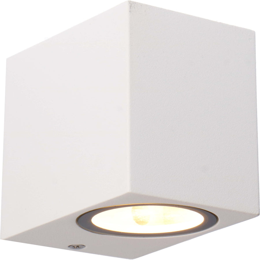 NØRD Down - LED's Light LED Wandlamp Buiten met GU10 fitting - Vierkant - IP44 - Wit - Model Rome Wandlampen LED.nl