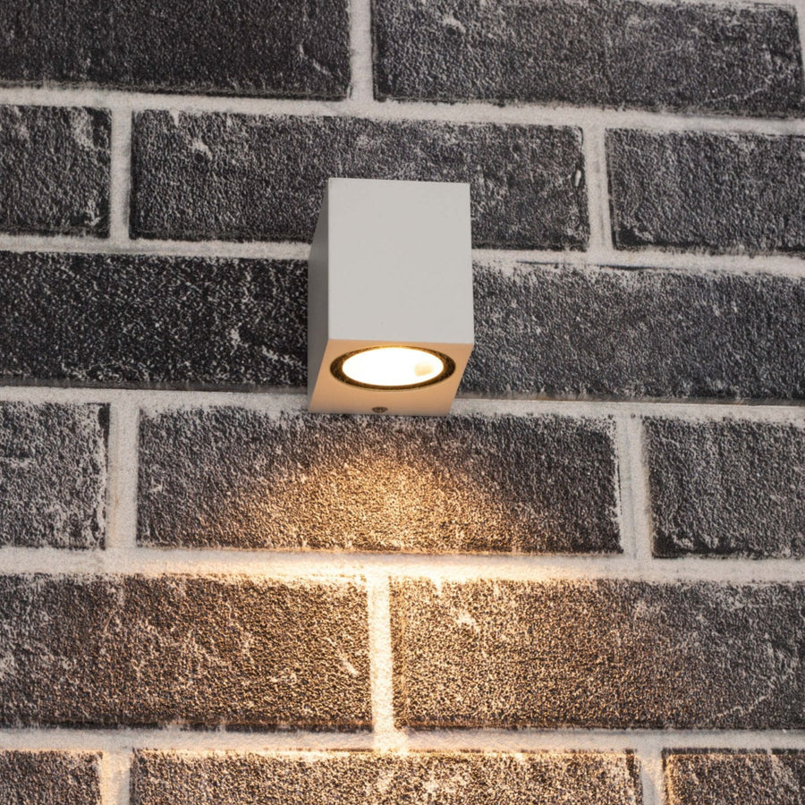 NØRD Down - LED's Light LED Wandlamp Buiten met GU10 fitting - Vierkant - IP44 - Wit - Model Rome Wandlampen LED.nl
