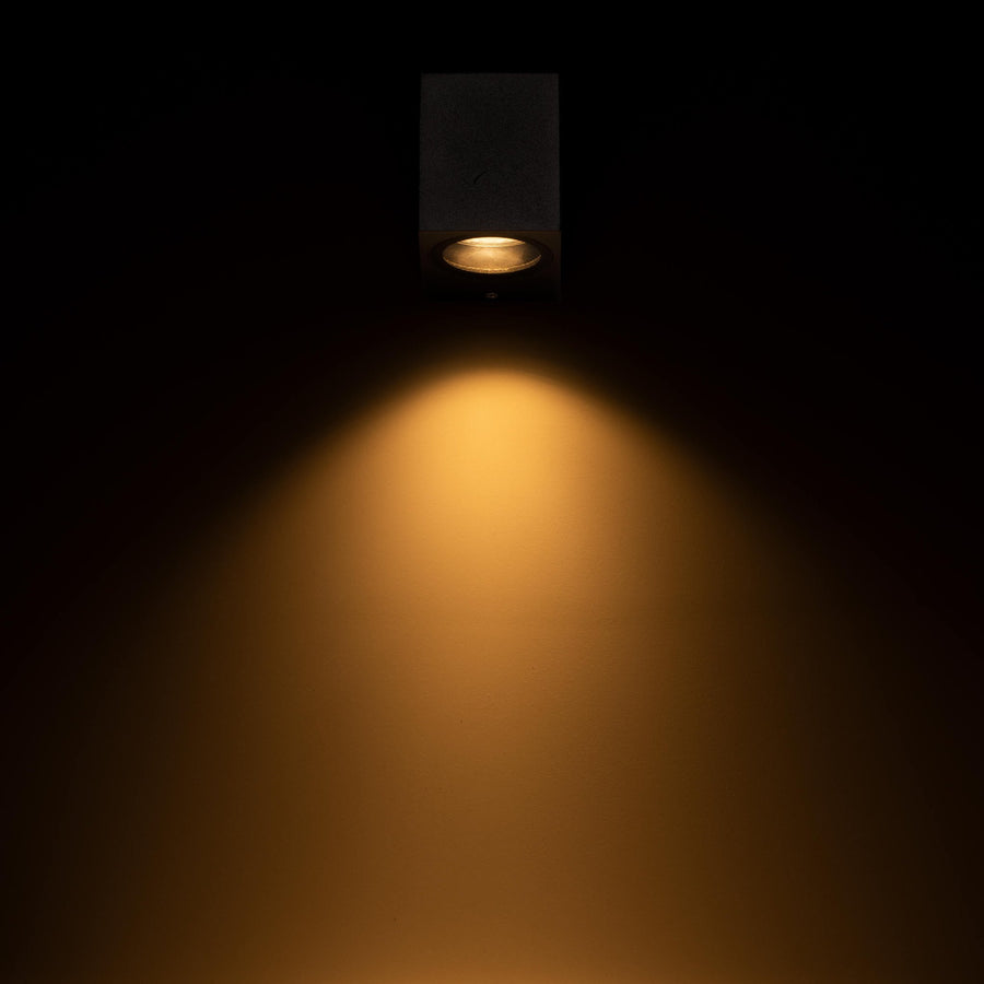 NØRD Down - LED-Außenwandleuchte mit GU10-Fassung - Quadratisch - IP44 - Schwarz - Modell Rom - LED.de
