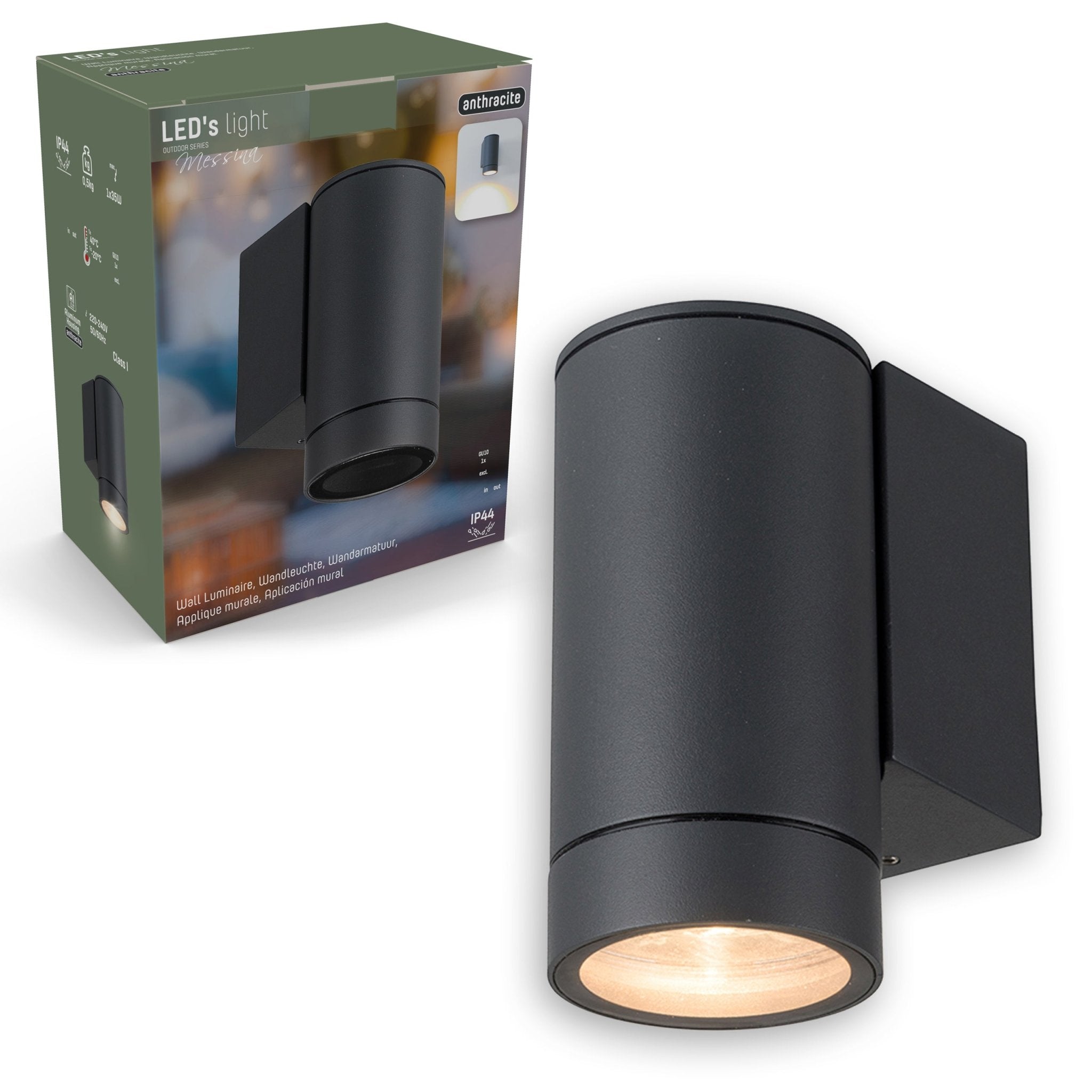 LED Wandlamp buiten met GU10 fitting - Rond - Carpi - IP44 - Antraciet - LED.nl