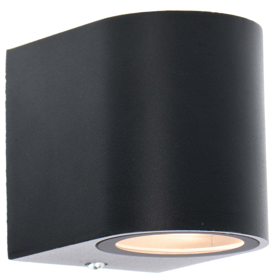 LED's Light LED Wandleuchte für den Außenbereich mit GU10-Fassung - Rund - Modell San Marino - IP44 - Schwarz - LED.de