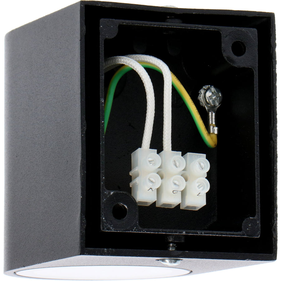LED's Light LED Wandleuchte für den Außenbereich mit GU10-Fassung - Rund - Modell San Marino - IP44 - Schwarz - LED.de