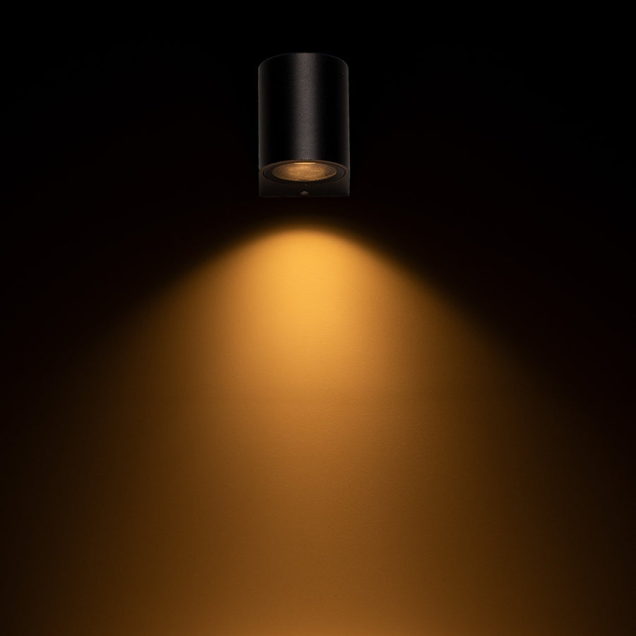 LED's Light LED Wandleuchte für den Außenbereich mit GU10-Fassung - Rund - Modell San Marino - IP44 - Schwarz - LED.de