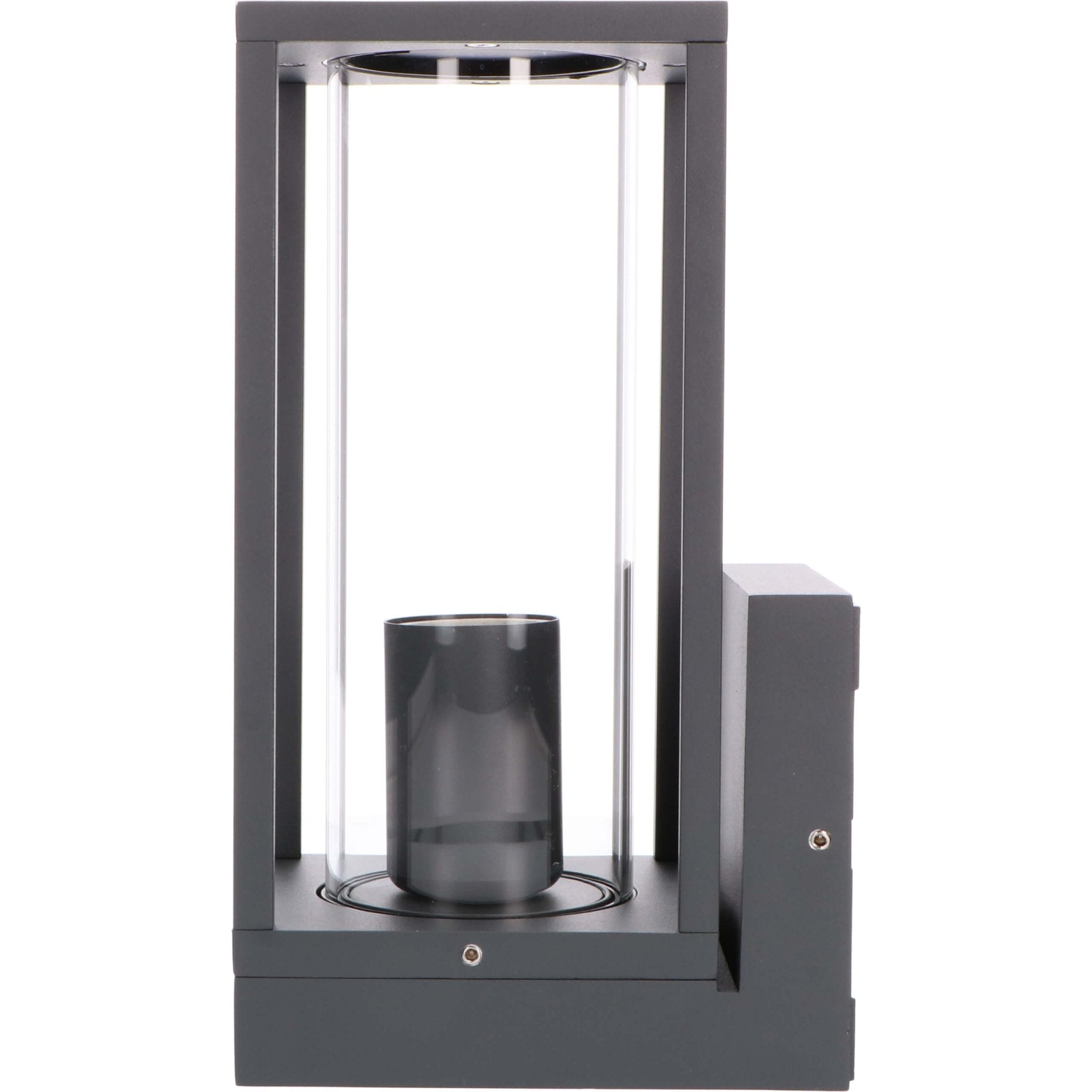 LED Wandlamp met glazen ruiten - Rechthoek - E27 fitting - IP44 - Antraciet - LED.nl