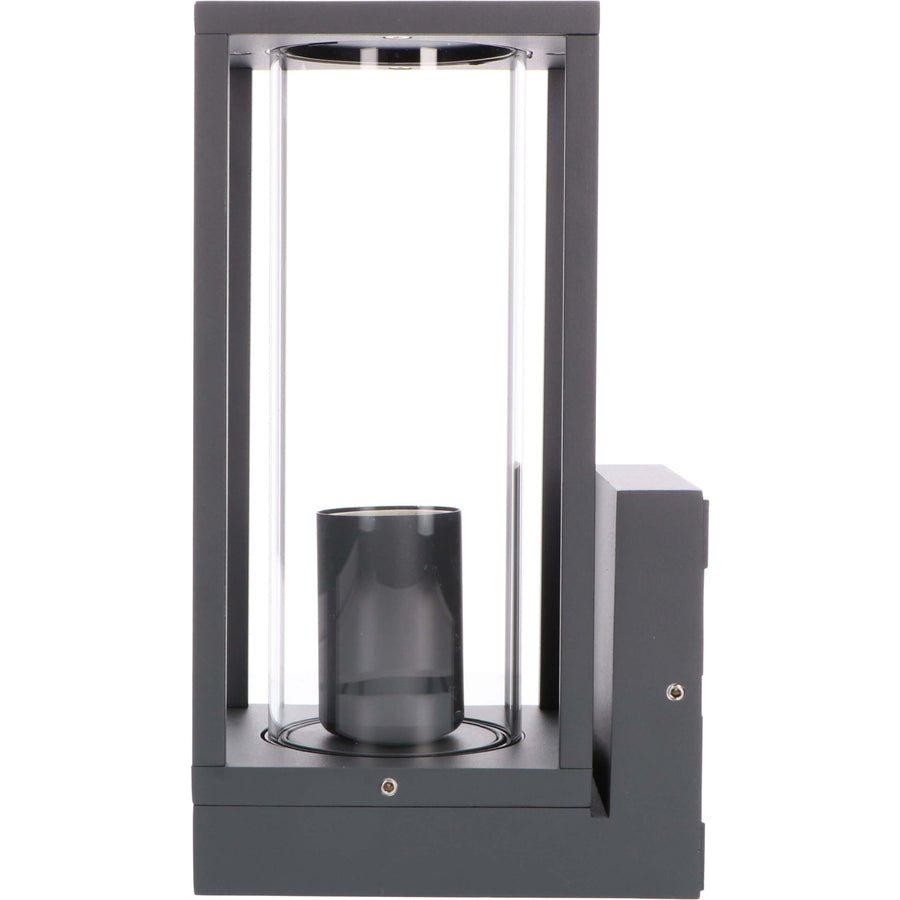 2 pack - LED's Light LED Wandlamp met glazen ruiten - Rechthoek - E27 fitting - IP44 - Antraciet Wandlampen LED.nl