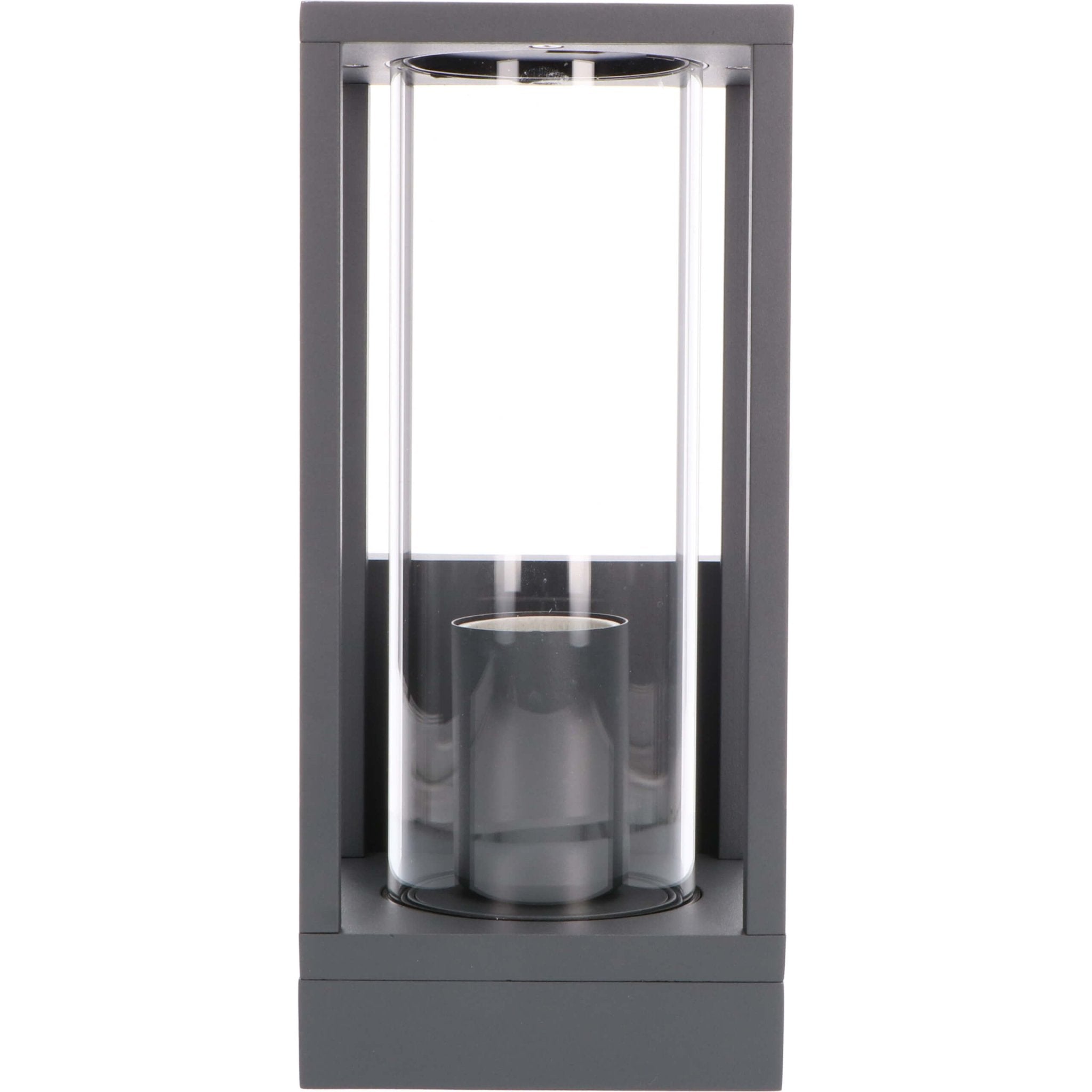 LED Wandlamp met glazen ruiten - Rechthoek - E27 fitting - IP44 - Antraciet - LED.nl