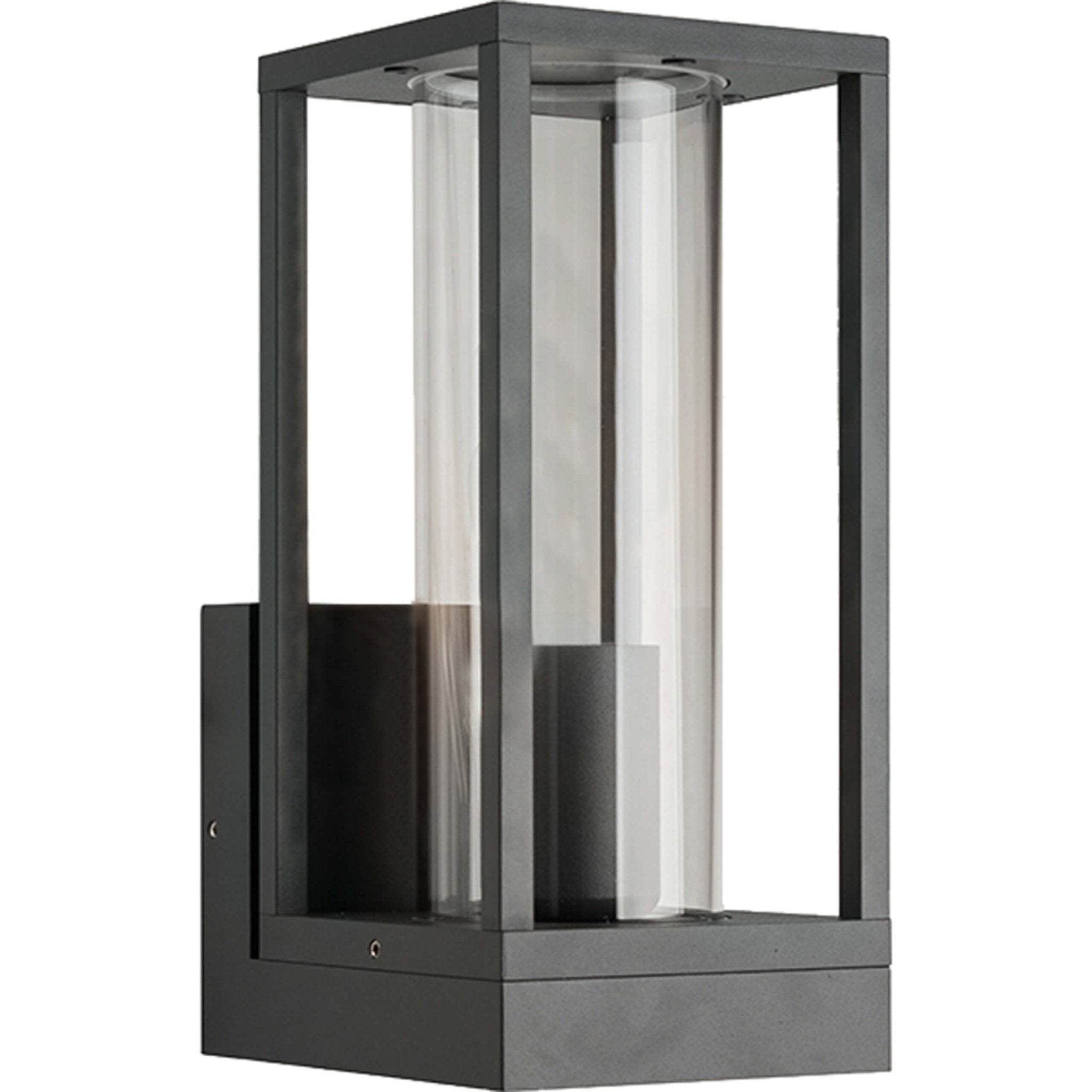 LED Wandlamp met glazen ruiten - Rechthoek - E27 fitting - IP44 - Antraciet - LED.nl