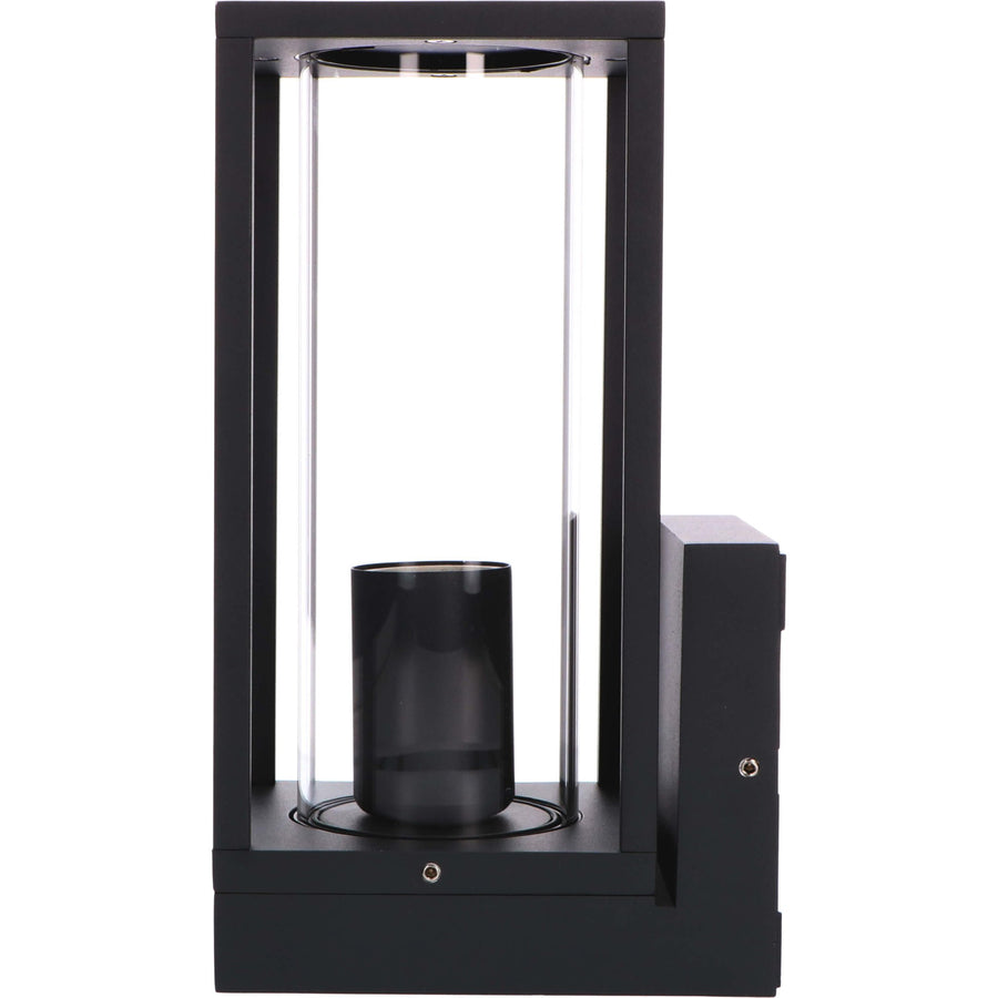 LED's Light LED Wandlamp met glazen ruiten - Rechthoek - E27 fitting - IP44 - Zwart Wandlampen LED.nl