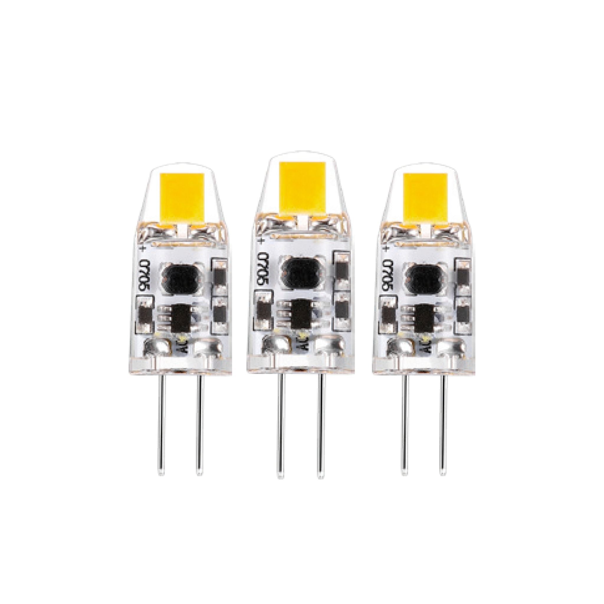 LongLife LED Steeklamp G4 - 12V - Dimbaar warm wit licht - 1W (10W) - 3 lampjes - LED.nl