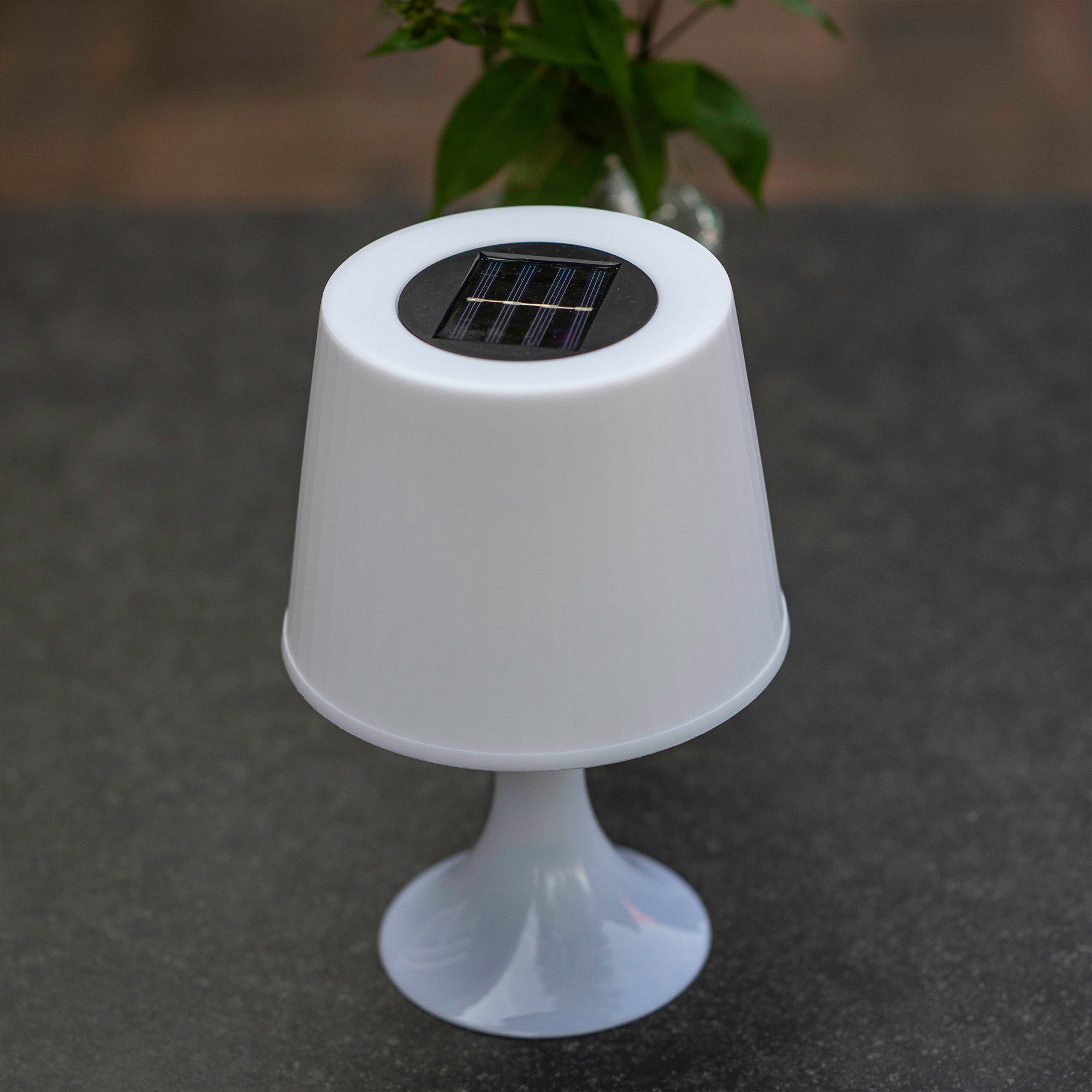 Moderne LED Tafellamp op zonne-energie - Fat White - Draadloos met sensor - 23 cm - LED.nl
