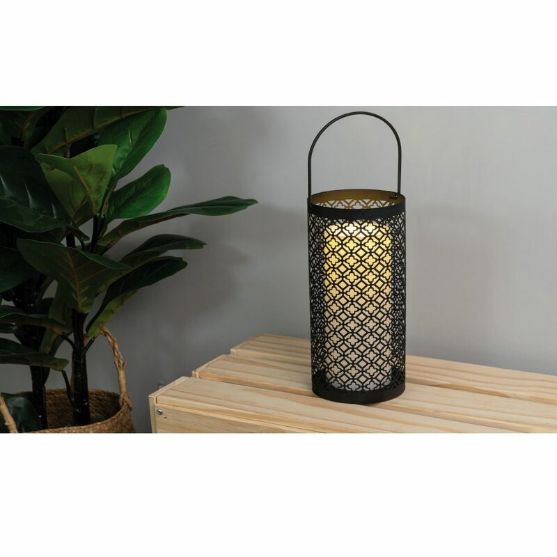 Oosterse LED tafellamp lantaarn voor binnen en buiten - Draadloos op batterijen - Zwart - LED.nl