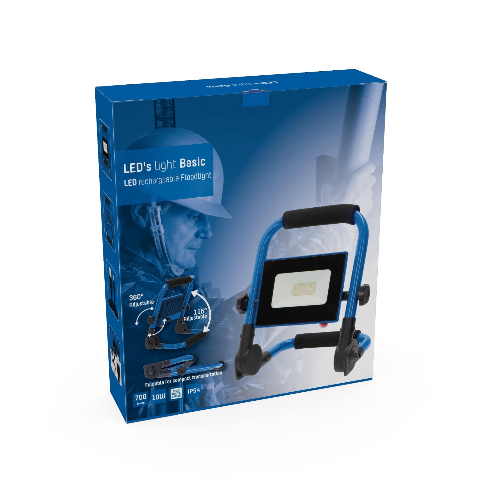 Oplaadbare LED bouwlamp – Compact en opvouwbaar – Met accu oplaadbaar – 700 lumen – IP54 - LED.nl