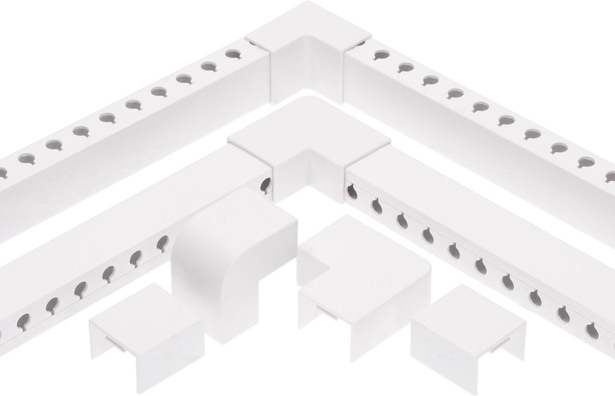Organice Kabelgoten set met plakstrip - Zelfklevende organiser voor bureau & TV - Wit - LED.nl