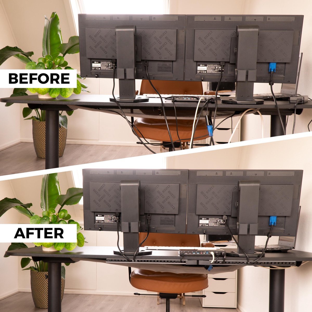 Organice Kabelgoten set met plakstrip - Zelfklevende organiser voor bureau & TV - Wit - LED.nl