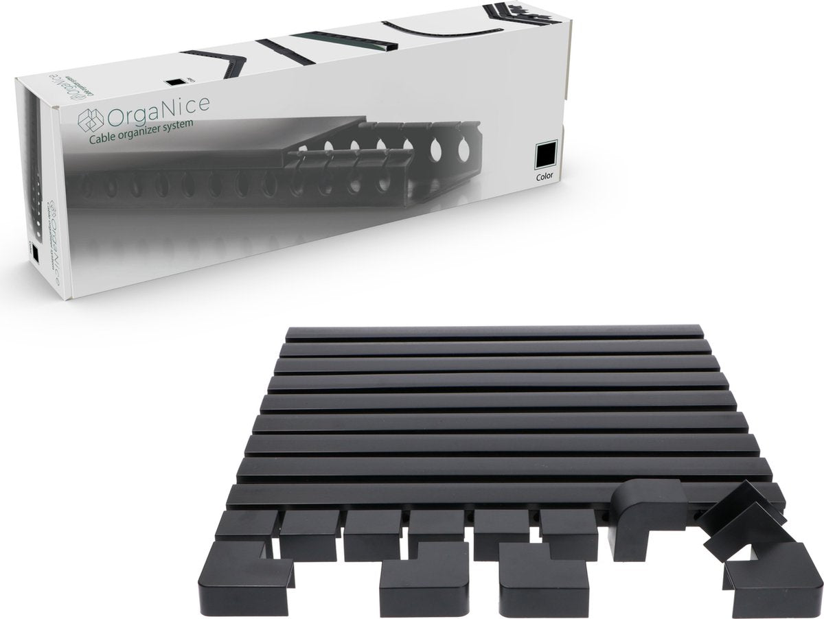 Organice Kabelgoten set met plakstrip - Zelfklevende organiser voor bureau & TV - Zwart - LED.nl