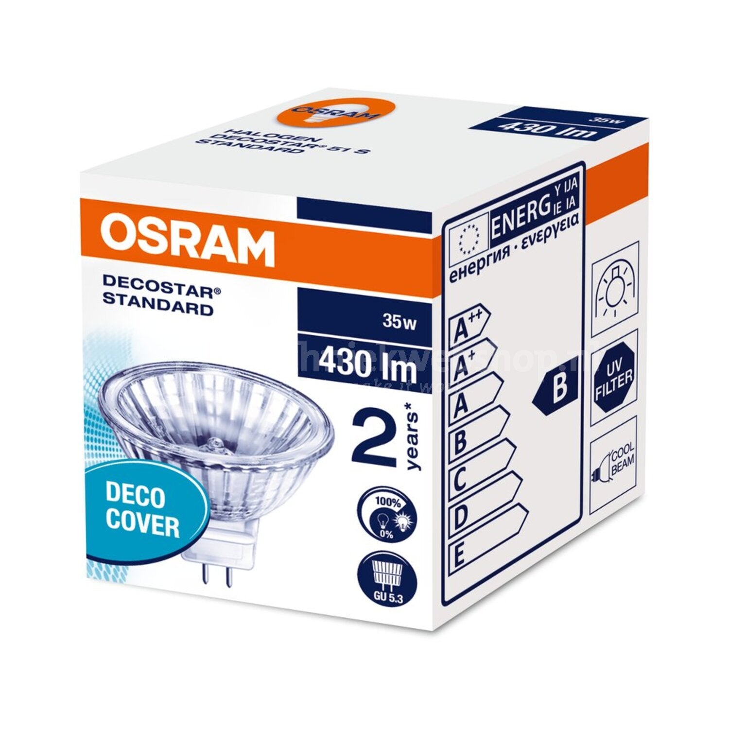 Osram Decostar 51S Halogeenspot 35W - GU5.3 fitting (MR16) - Dimbaar warm wit licht - 12V - LED.nl