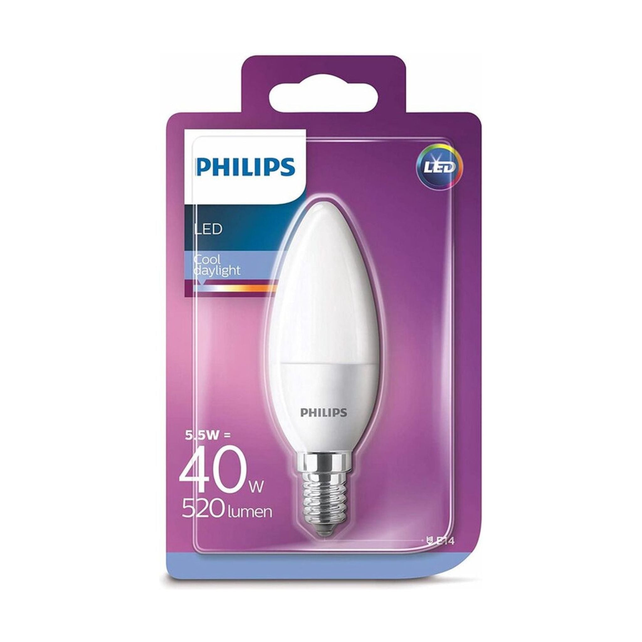 Philips E14 LED Kaarslamp - Mat - Neutraal wit licht - 5.5W vervangt 40W - LED.nl