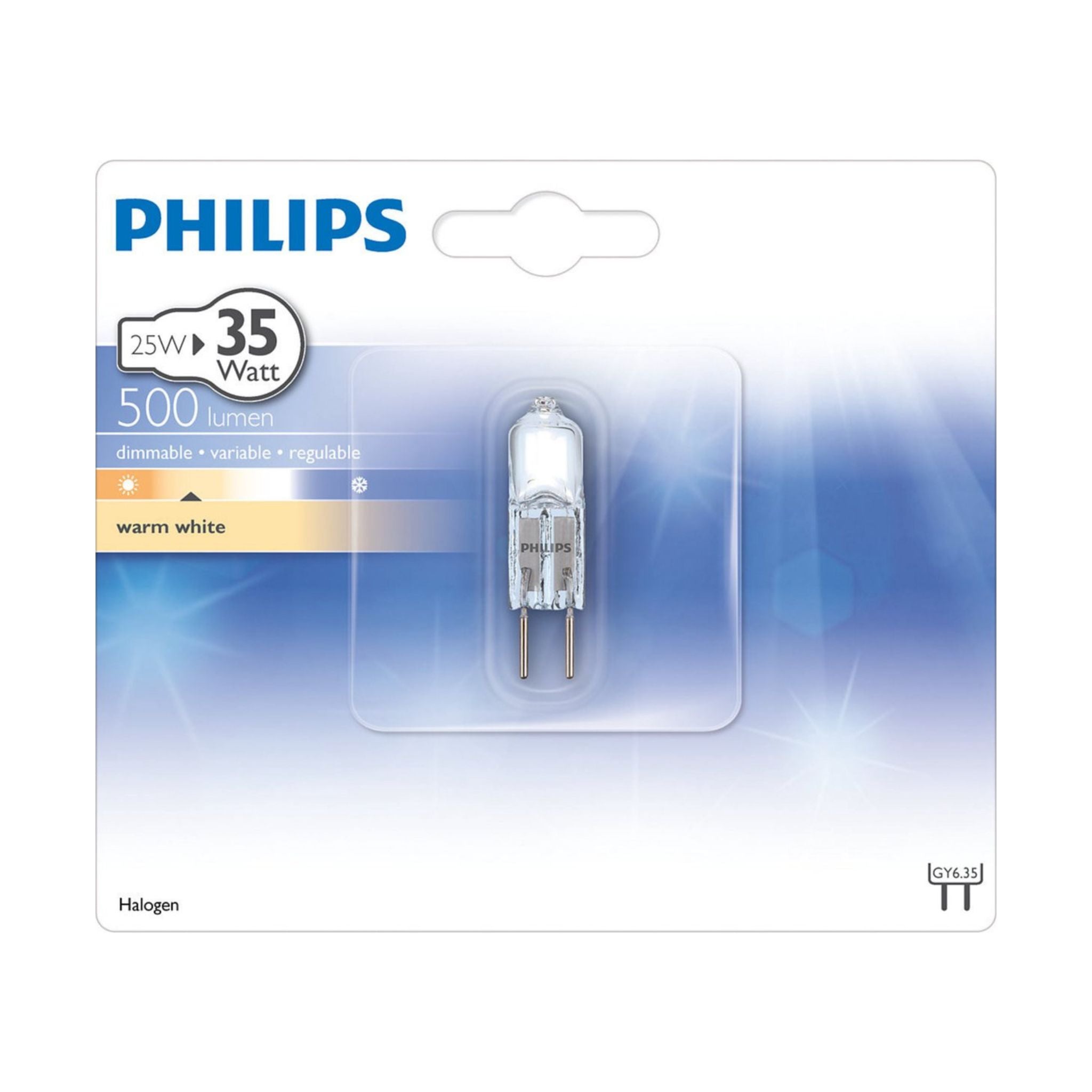 Philips Halogeenlampje Capsule GY6.35 - Dimbaar warm wit licht - 25W vervangt 35W - LED.nl