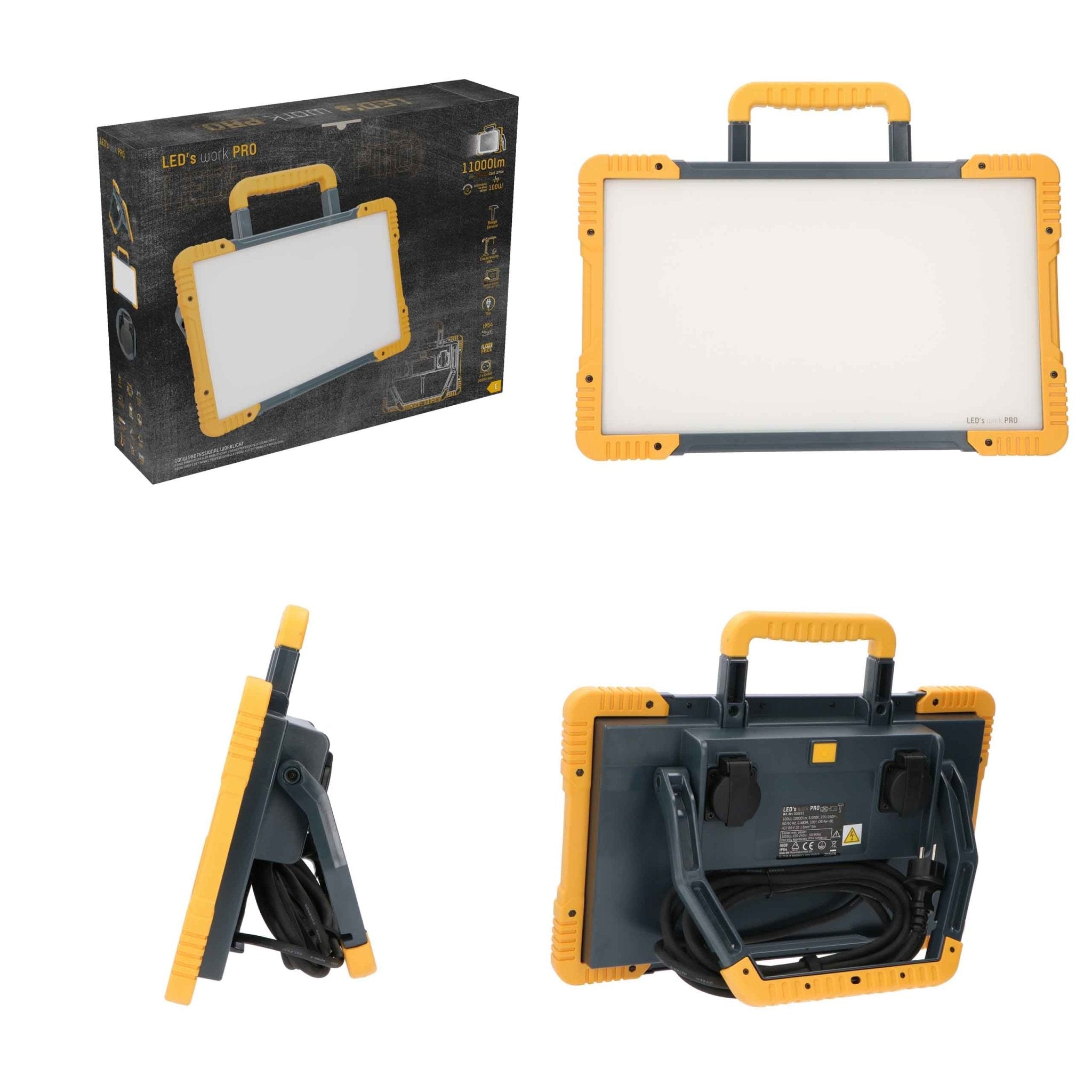Premium LED bouwlamp 100W – 5 meter snoer – Rough Service Tested – 11000 lumen – IP54 - LED.nl