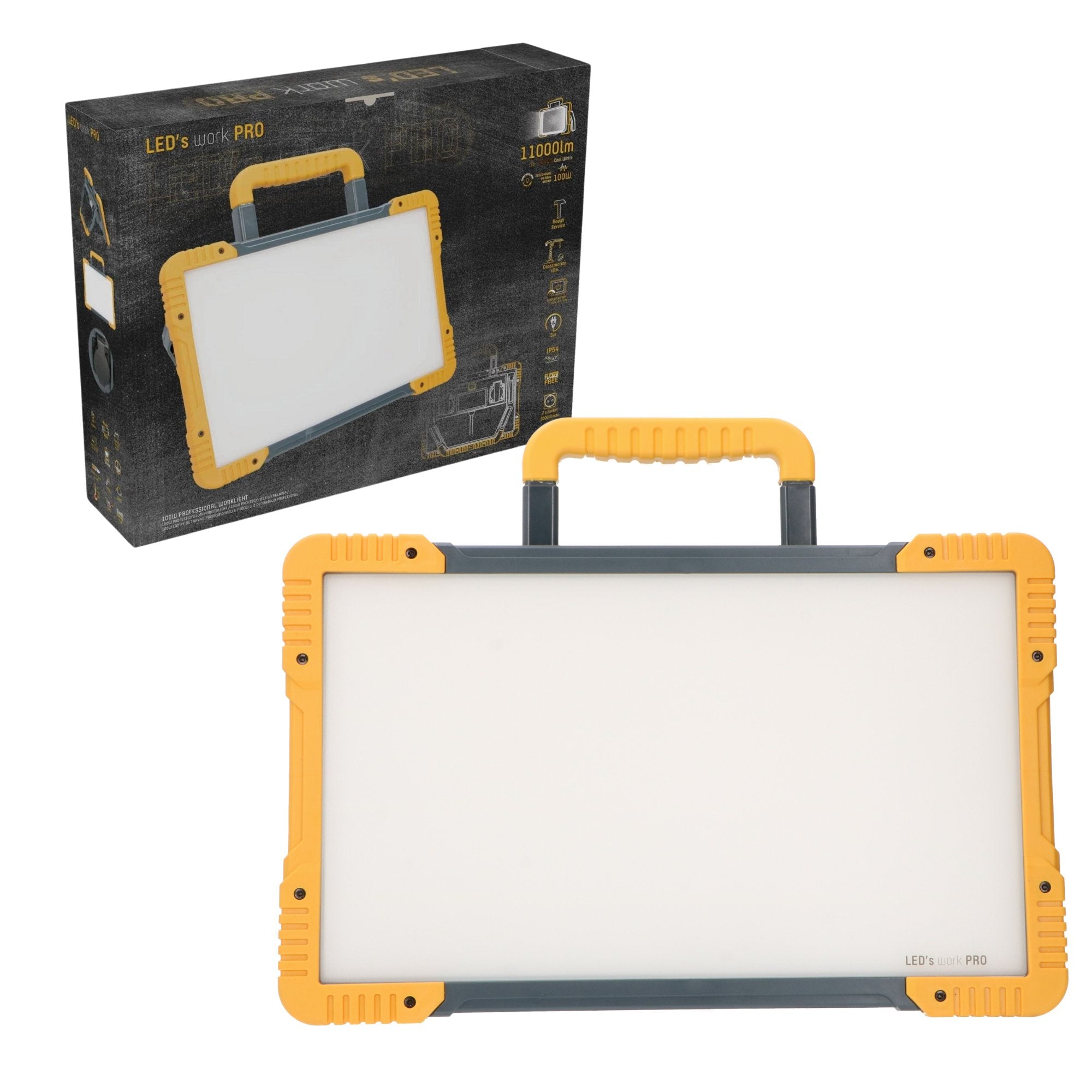 Premium LED bouwlamp 100W – 5 meter snoer – Rough Service Tested – 11000 lumen – IP54 - LED.nl