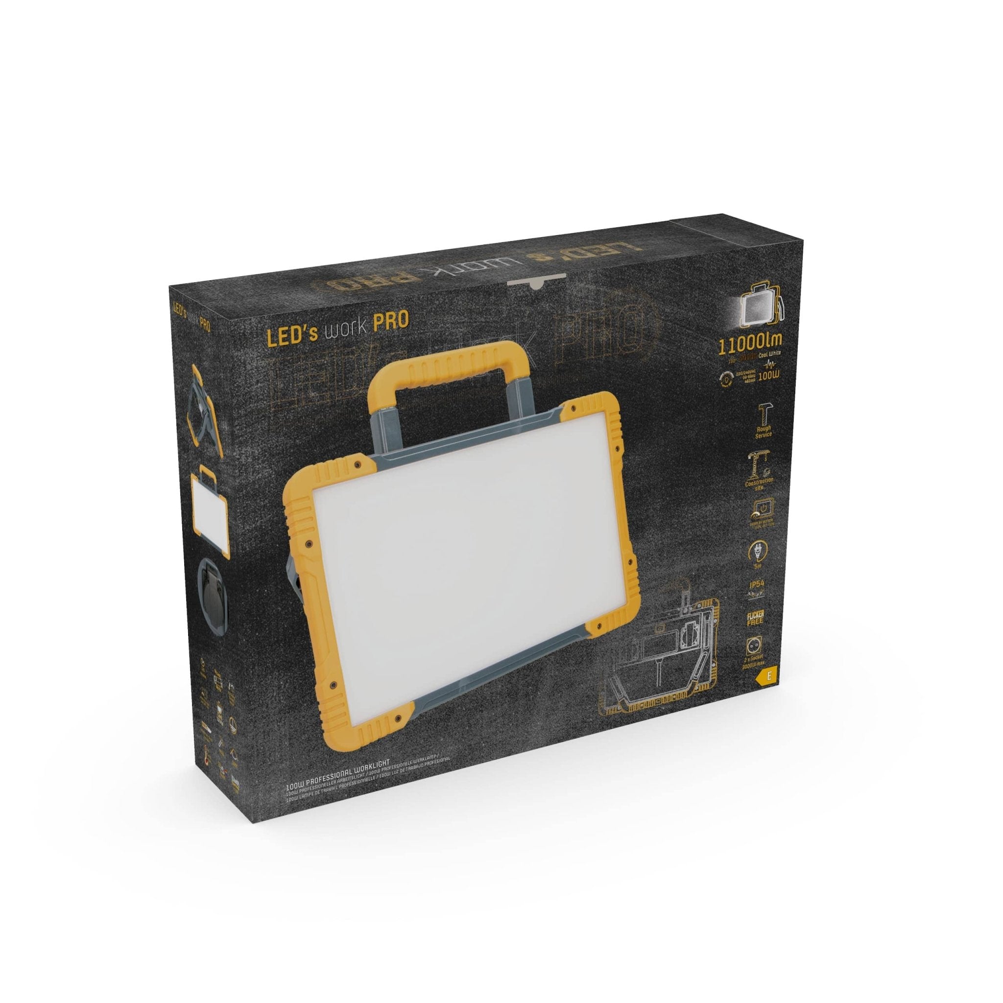 Premium LED bouwlamp 100W – 5 meter snoer – Rough Service Tested – 11000 lumen – IP54 - LED.nl