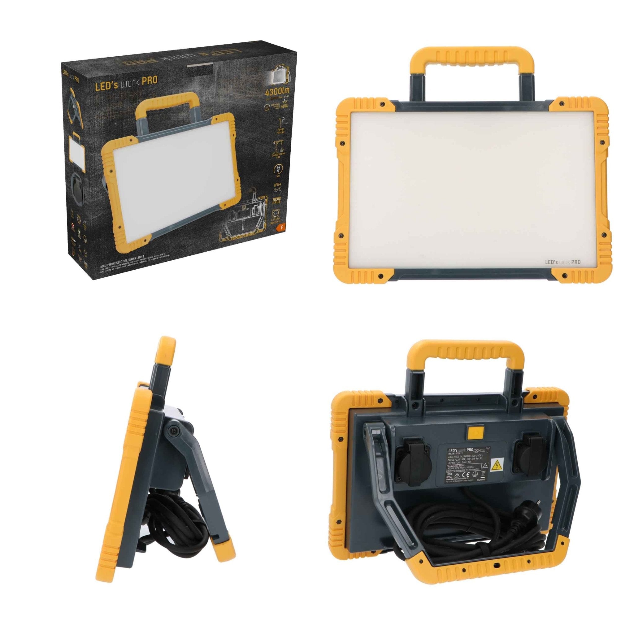 Premium LED bouwlamp 40W – 5 meter snoer – Rough Service Tested – 4300 lumen – IP54 - LED.nl