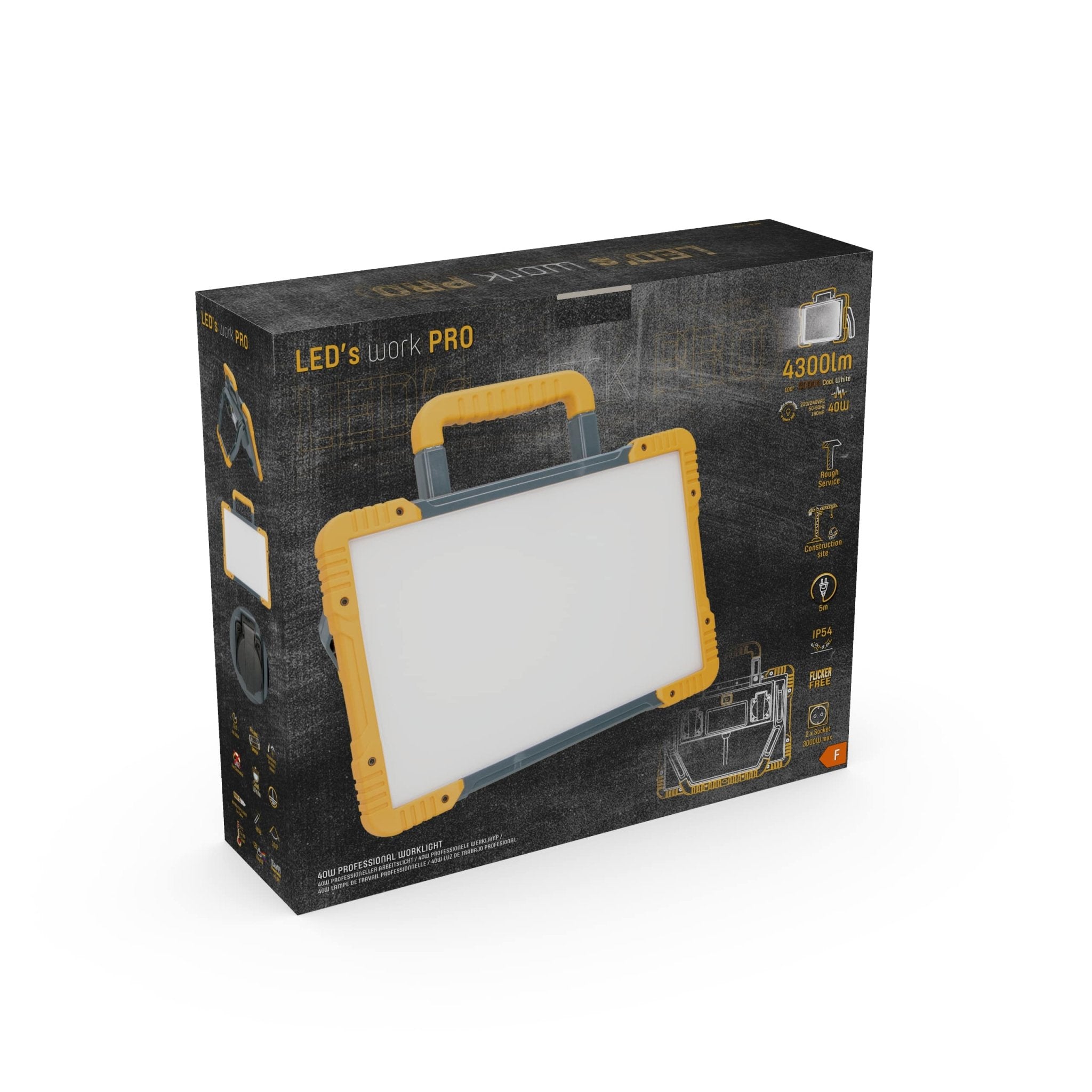 Premium LED bouwlamp 40W – 5 meter snoer – Rough Service Tested – 4300 lumen – IP54 - LED.nl