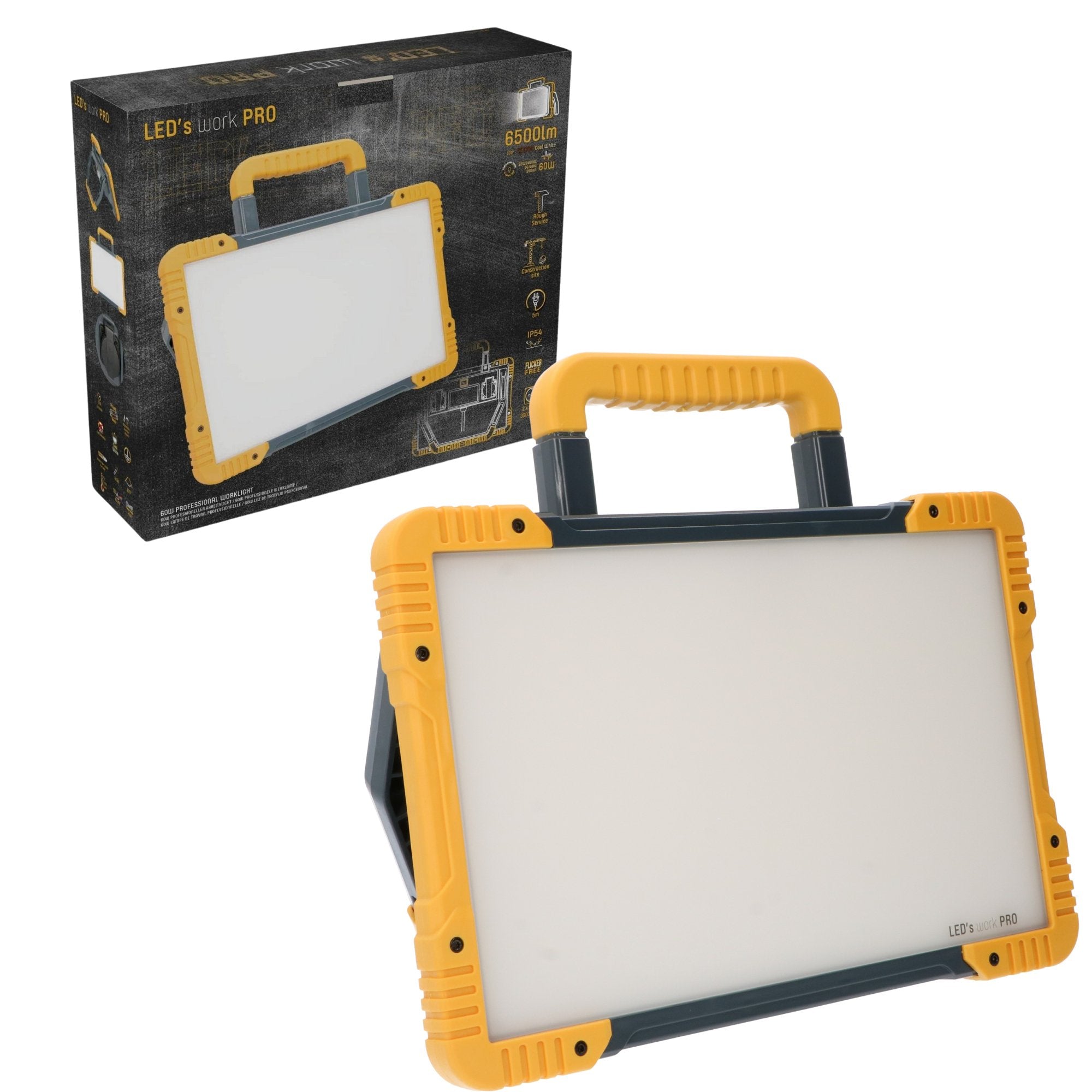 LED's Work Premium LED Werklamp 6500 - 5 meter kabel - Rough Service Tested - IP54 waterdicht - 60W Bouwlampen LED.nl